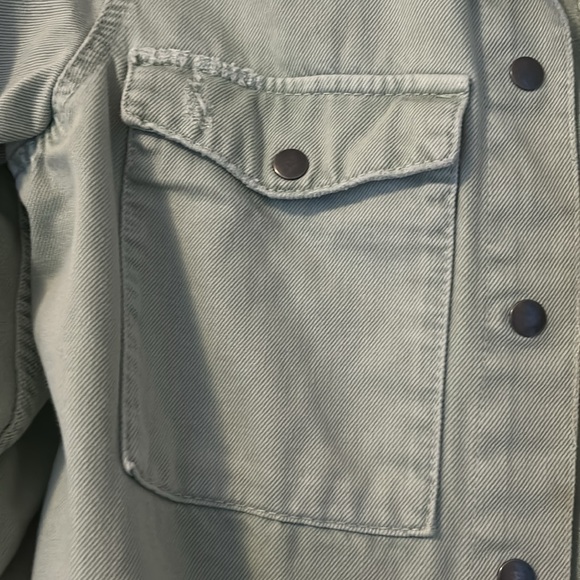 Green Zara washed denim shirt with optional belt - Picture 2 of 7
